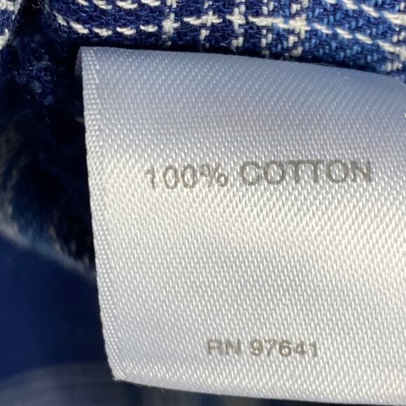 J Jill Womens Size XS Blue Plaid Blouse Top Back Buttons Cotton Boat Neck - Picture 9 of 10